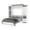 Bestar Orion 104W Queen Murphy Bed and Narrow Storage Solutions with Drawers (105W), White & Walnut Grey 116872-000017 - alternate 2